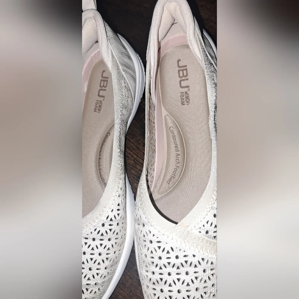 Jambu Emma Shoes Slip On Flats Round Toe Shimmer Cream Womens US 7 - Picture 11 of 11